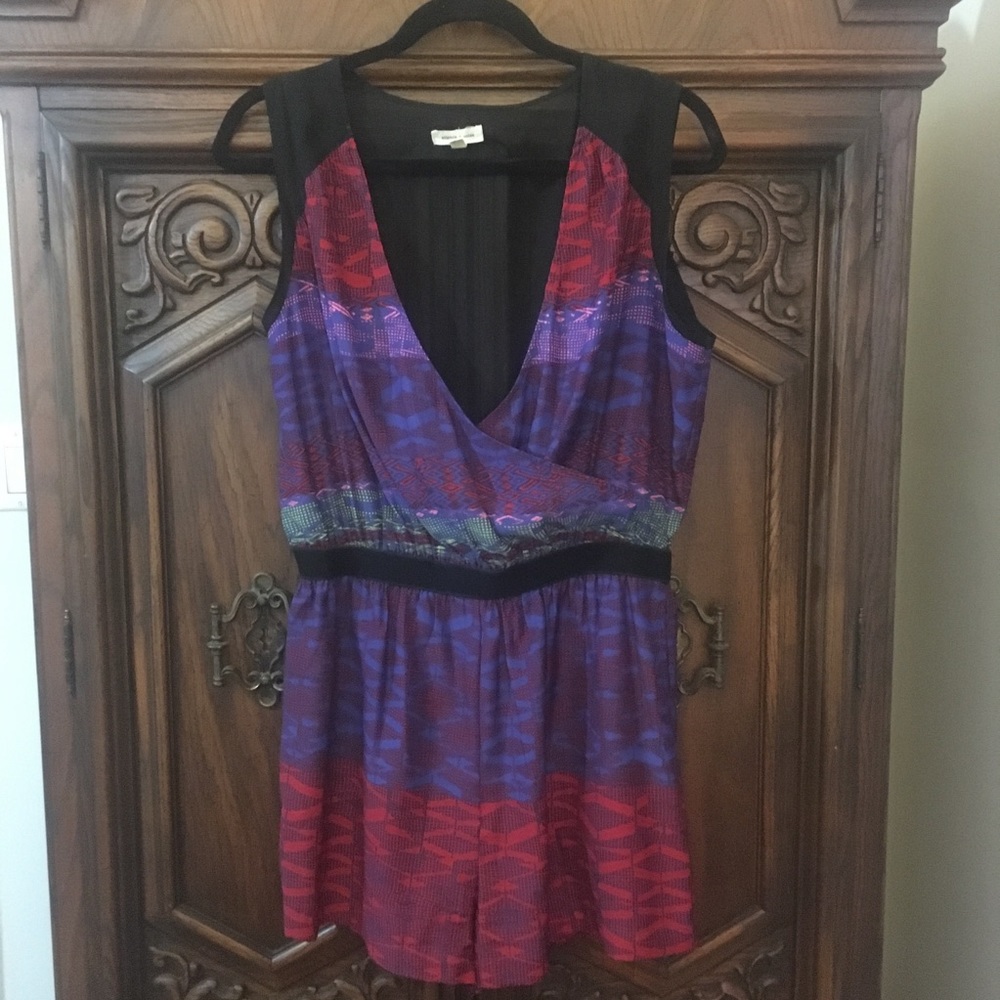 Silence + Noise Multicolor Romper With Mesh 🔲